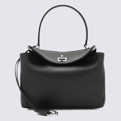 Balenciaga svart läder Rodeo S väska med topphandtag