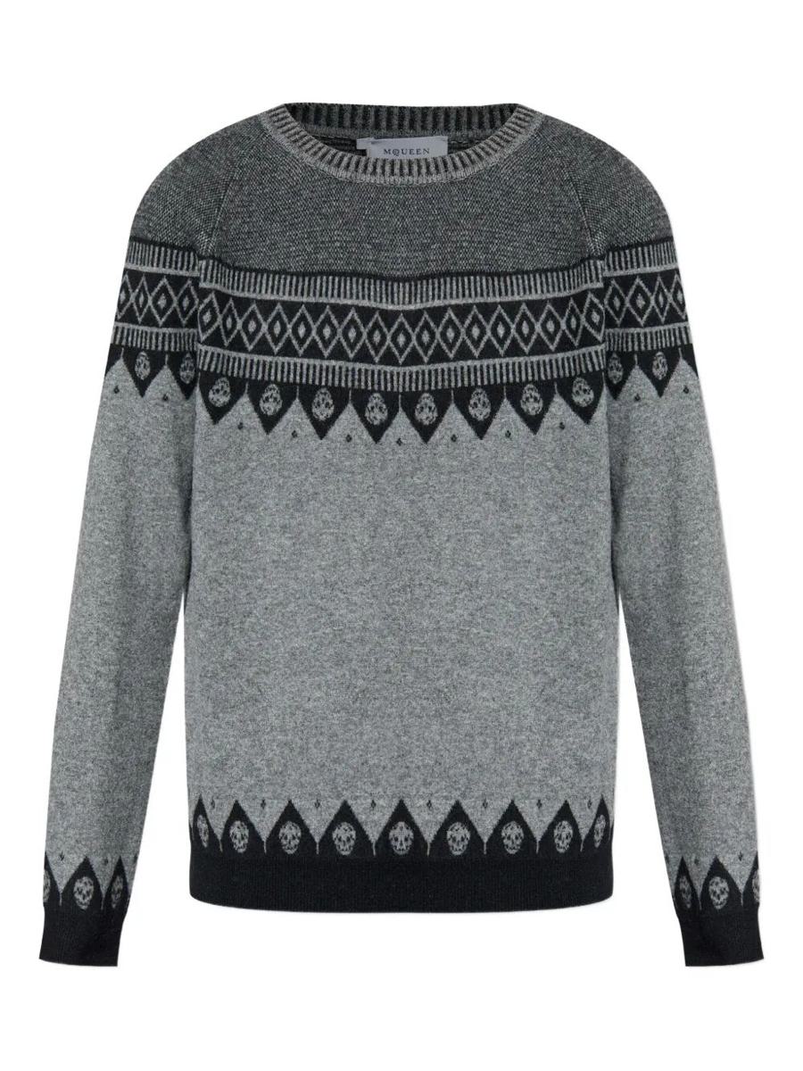 Alexander McQueen Geometriskt Mönstrat Ullpullover Kläder