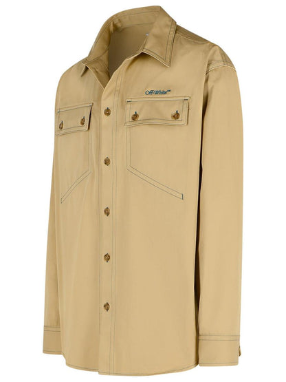 Offwhite 'Over' Beige Bomullsskjorta