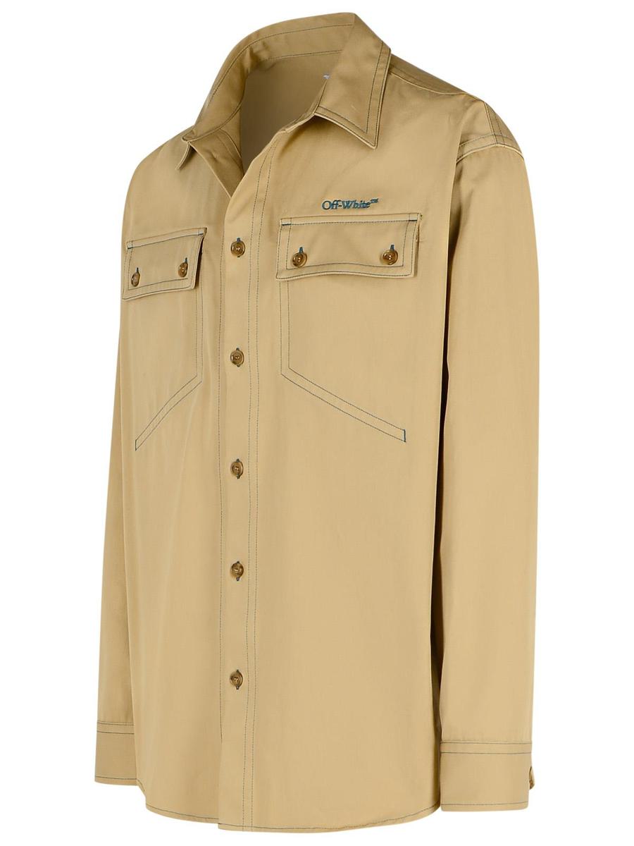 Offwhite 'Over' Beige Bomullsskjorta