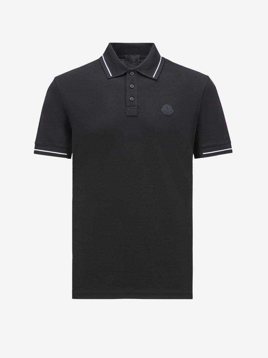 Moncler Polo med logotyp i bomull