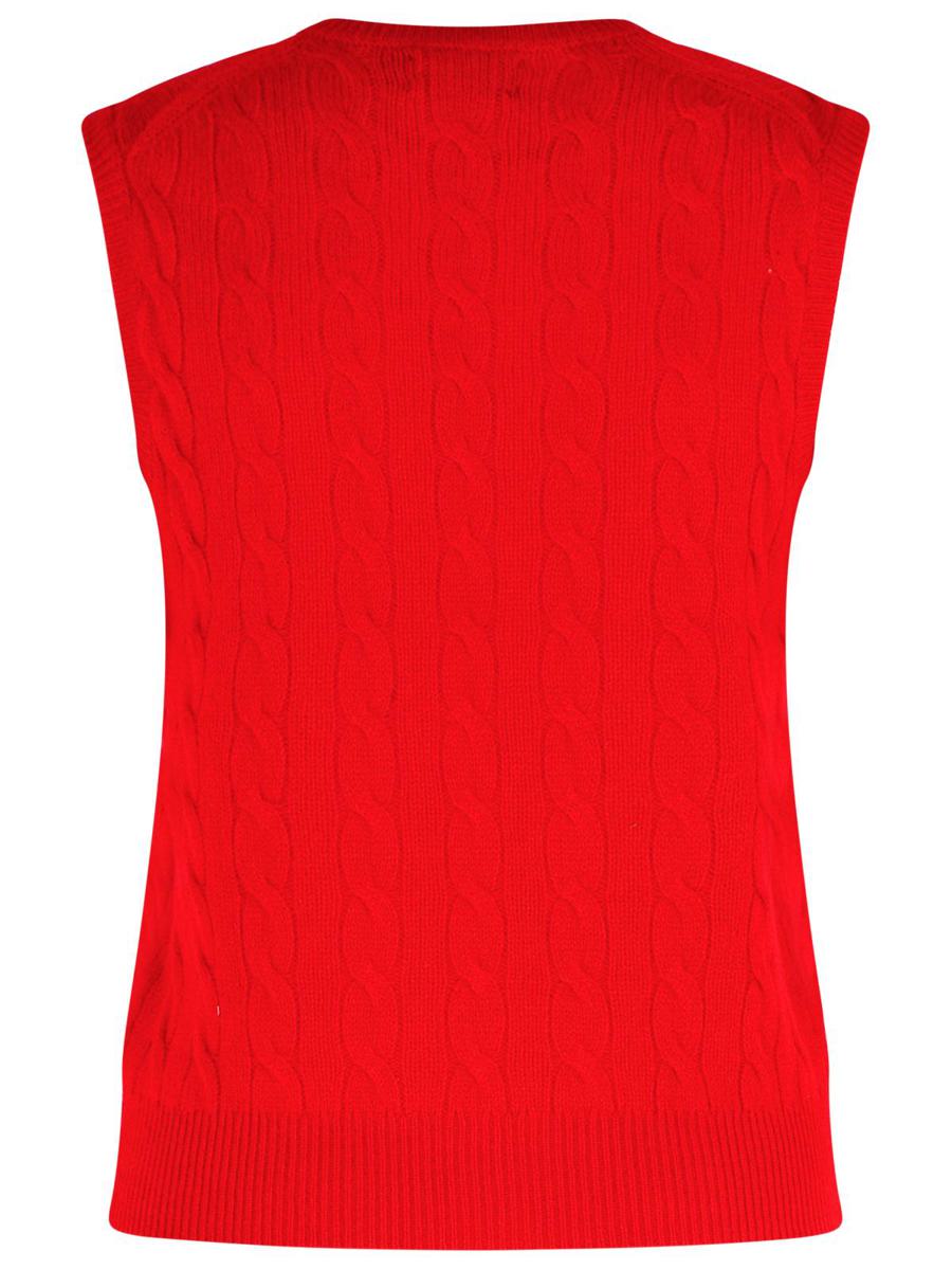 Polo Ralph Lauren röd ull- och kashmirväst