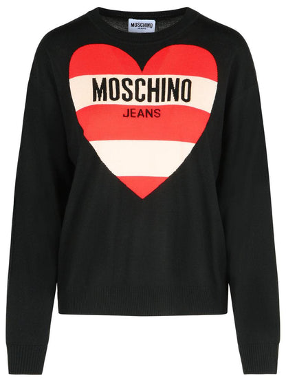 Moschino Jeans Svart Virgin Wool Tröja
