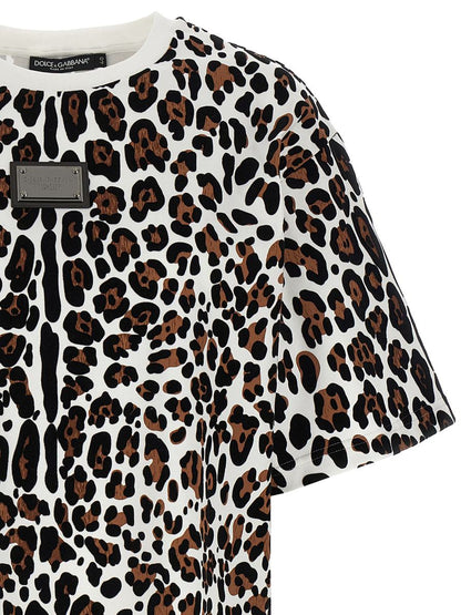 Dolce &amp; Gabbana T-shirt med djurtryck och logotypplakett