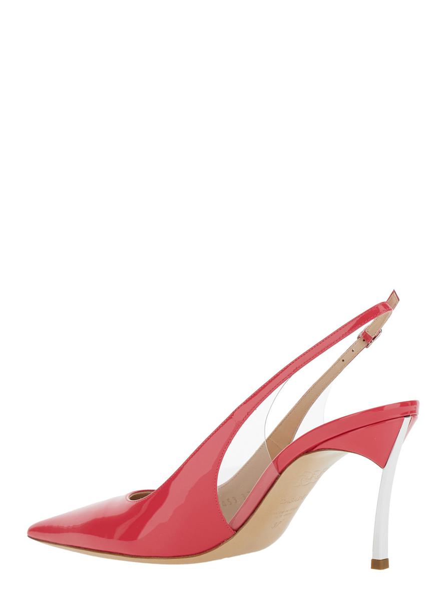 'Superblade Tiffany' Rosa Slingback Pumps Med Hög Klack I Lackskinn Dam