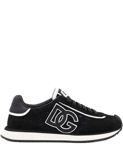 Dolce &amp; Gabbana Dg Cushion-sneakers i mocka med spetsdetaljer