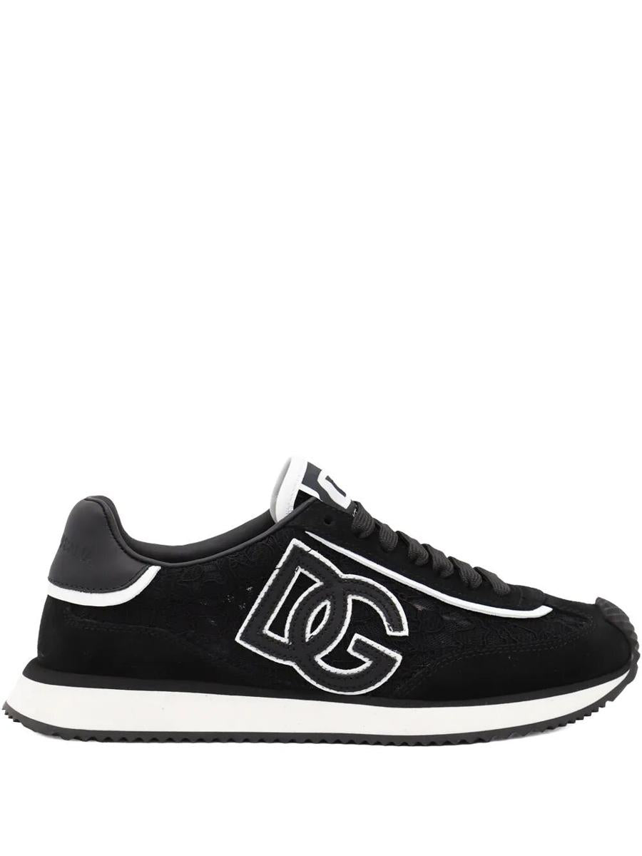 Dolce &amp; Gabbana Dg Cushion-sneakers i mocka med spetsdetaljer