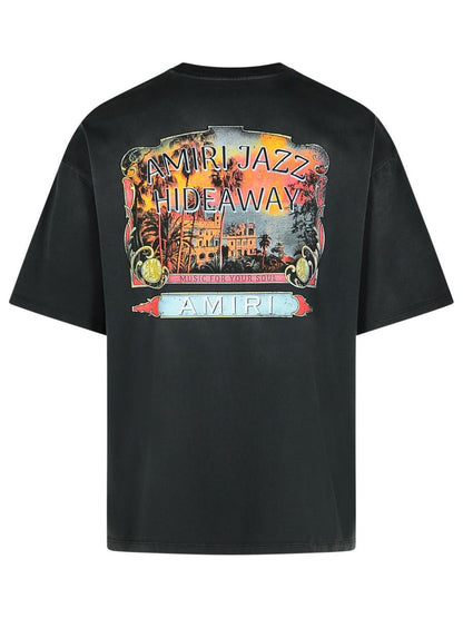 Svart bomulls-T-shirt med 'Amiri Jazz'-motiv