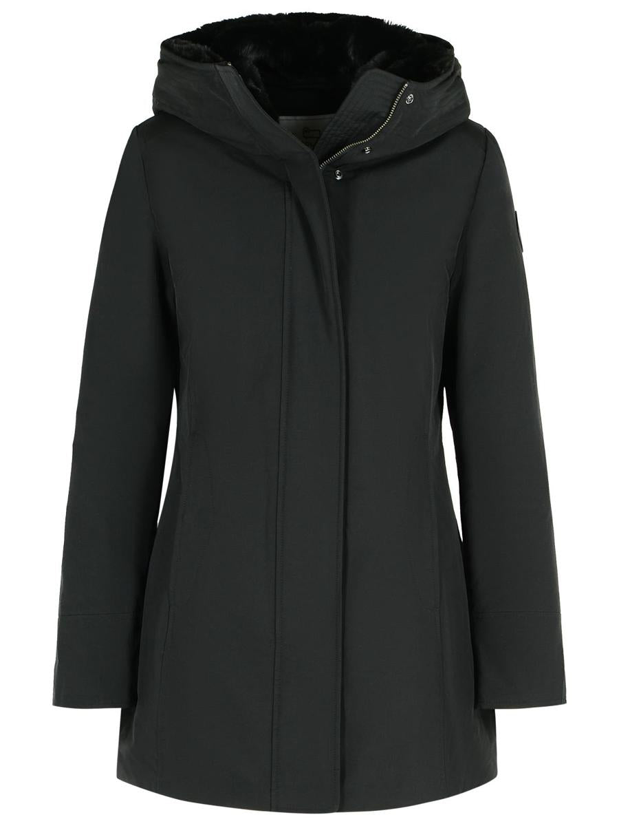 Woolrich 'Boulder' svart parkas i bomullsblandning