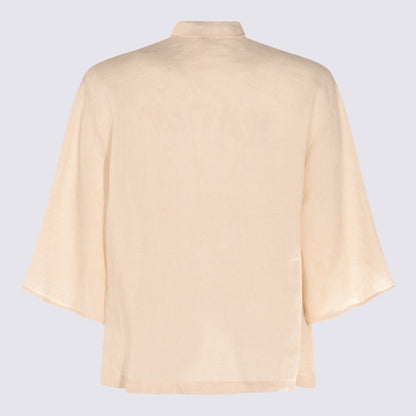 Glanshirt ljusrosa linneskjorta