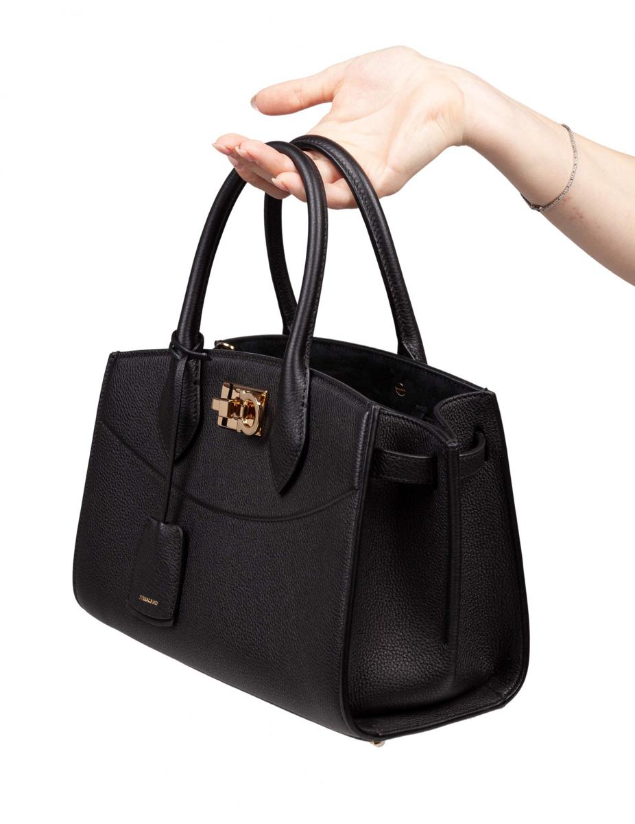 Salvatore Ferragamo hamrad läderhandväska