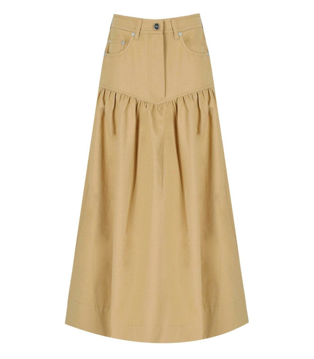Ganni Beige Midikjol