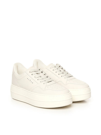 Hogan ljusbeige kalvskinnssneakers