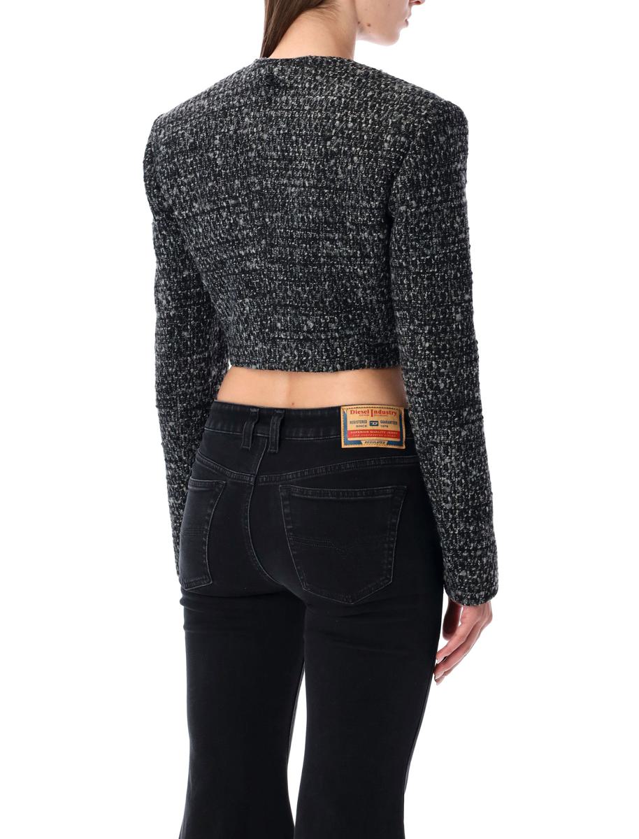 Diesel G-Crop-G Svart Bouclé Ullblandad Kort Jacka