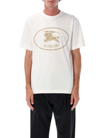 Burberry Kritvit Bomull Knight Stamp T-shirt