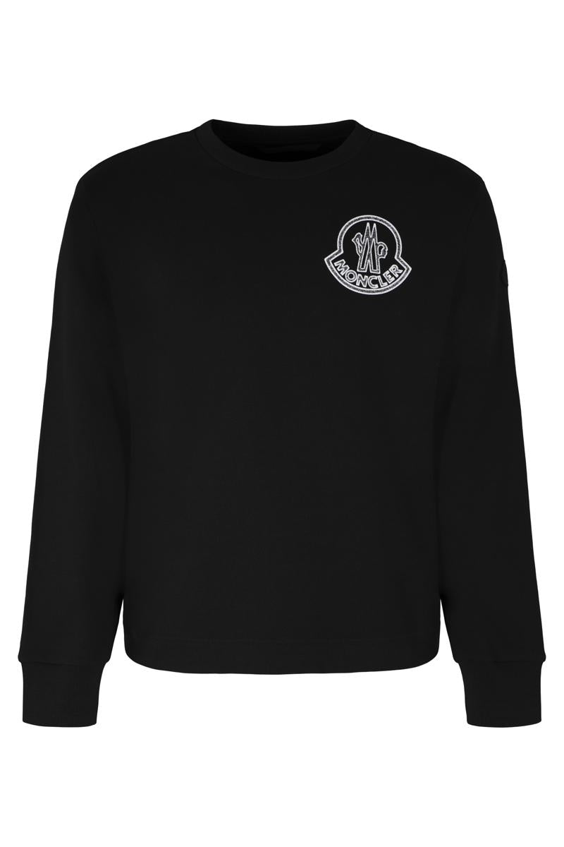 Moncler bomulls-tröja med rund hals