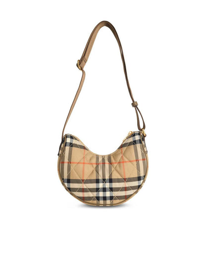 Burberry 'Horseshoe' axelväska i sandfärgad polyamid