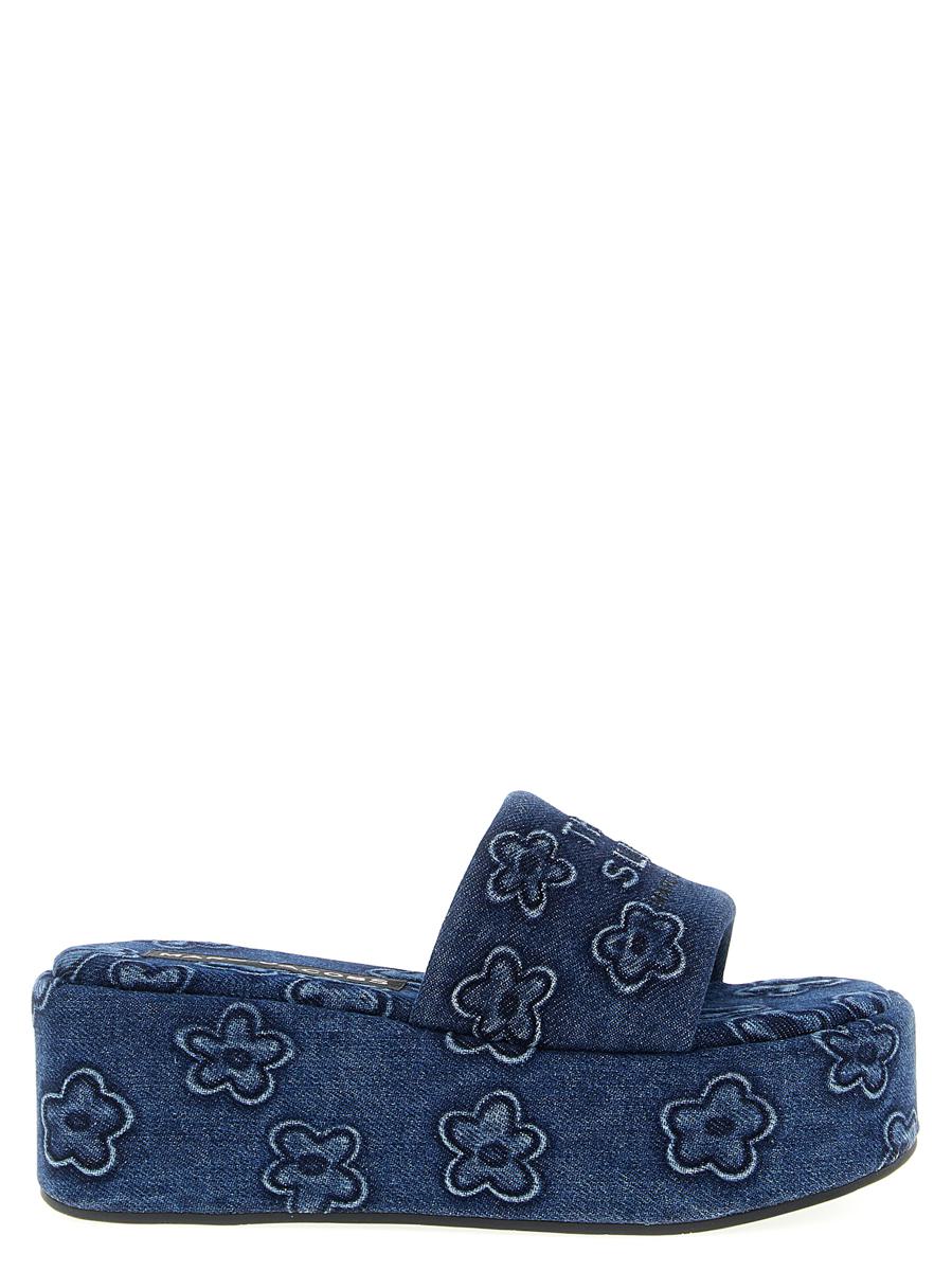 Marc Jacobs 'The Puffy Daisy Denim Platform Sandal' Tofflor