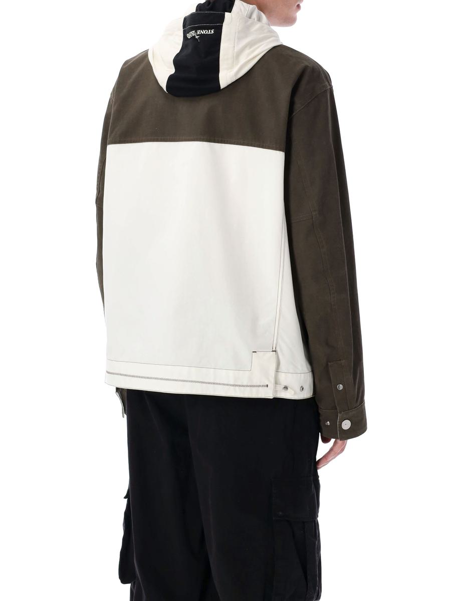 Stone Island kort parkas med huva