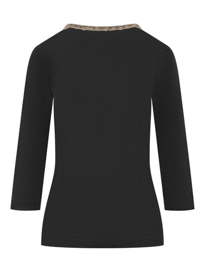 Fabiana Filippi Svart T-shirt Med Broderi Från Fabiana Filippi