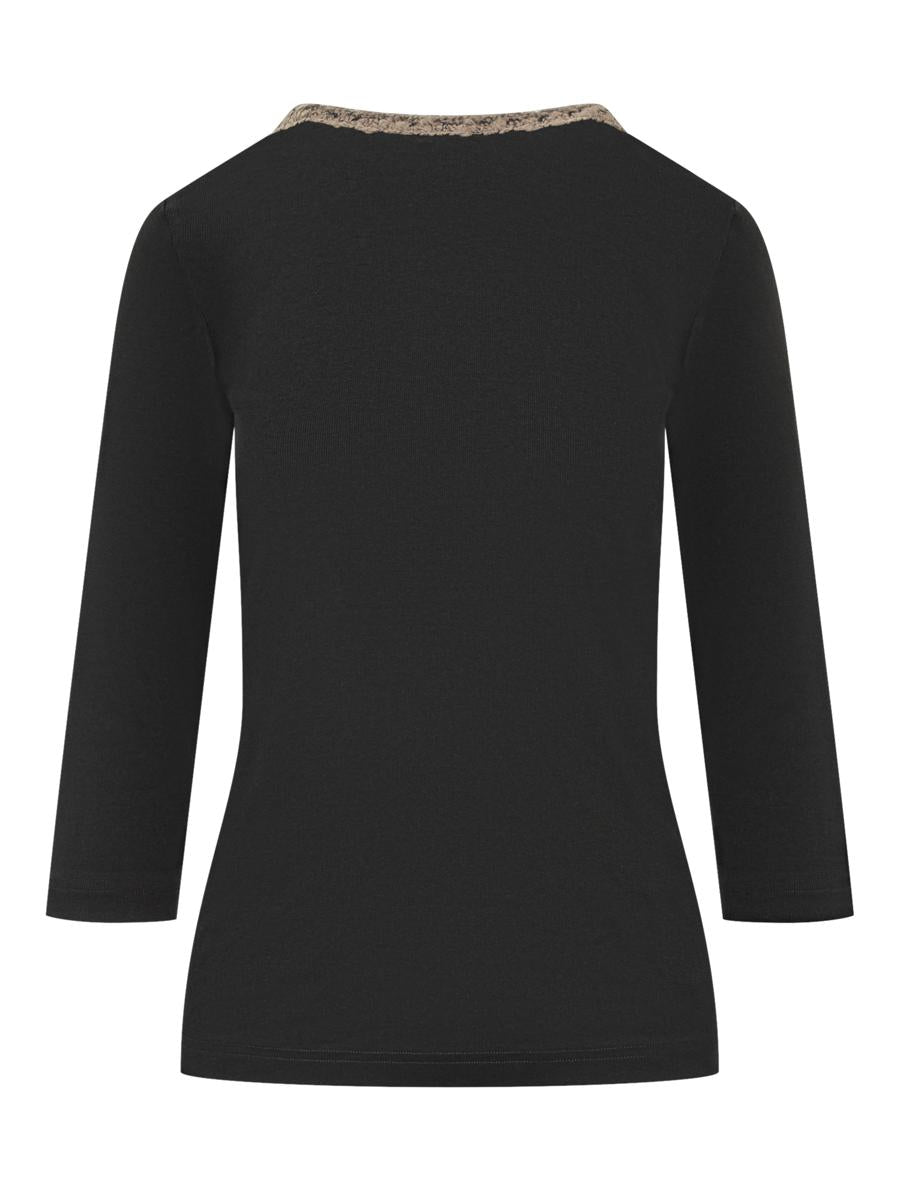 Fabiana Filippi Svart T-shirt Med Broderi Från Fabiana Filippi
