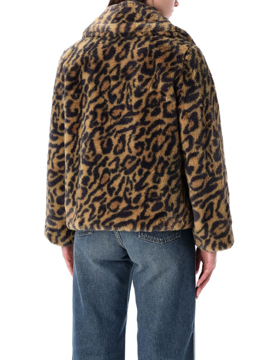 APC Leopardmönstrad Johanna-kappa i fuskpäls
