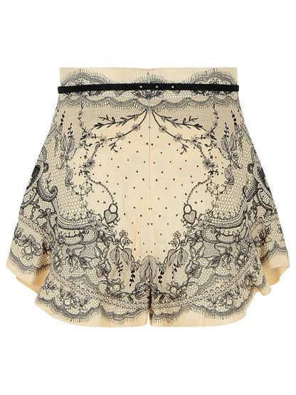 Zimmermann 'Crush' Elfenbensvita Linneshorts