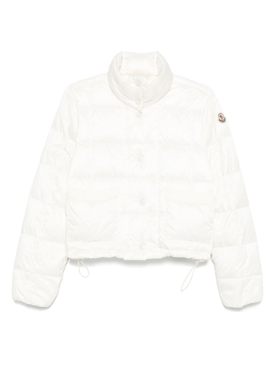 Moncler Vit Kort Dunjacka Med Dragsko