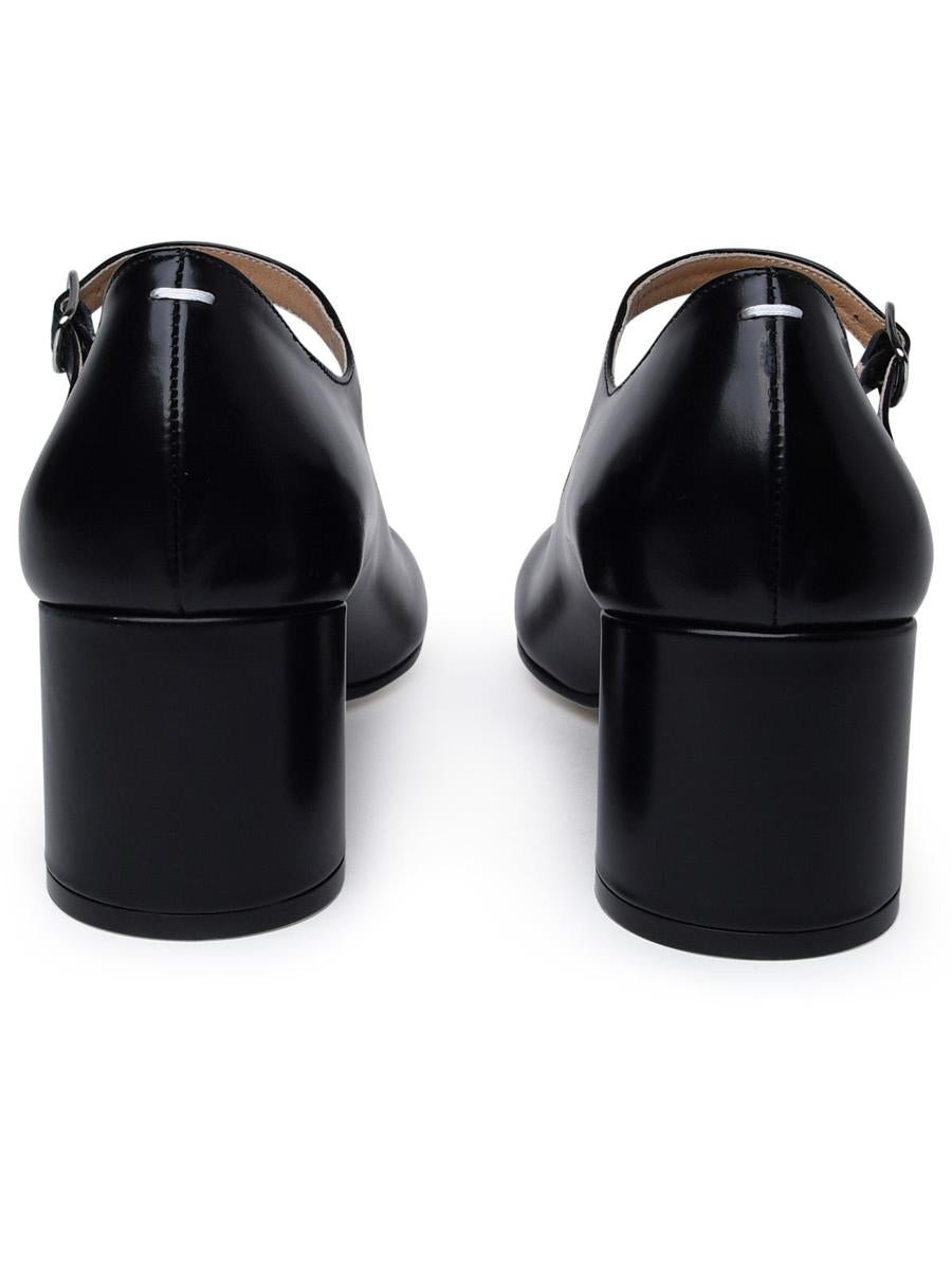 Maison Margiela svarta läderpumps