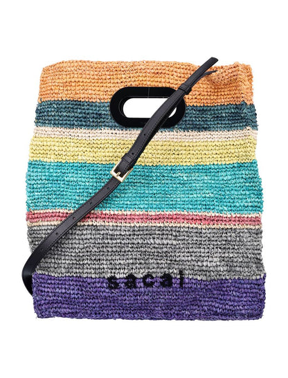 Sacai Raffia Tote Bag