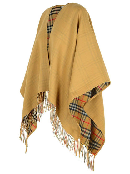Burberry Vändbar 'Rutig' Beige Ullkappa