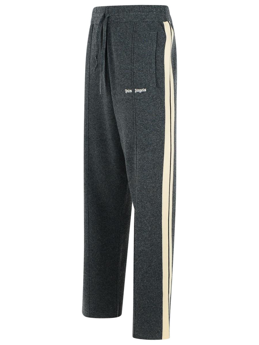 Palm Angels Mörkgrå ullblandade byxor
