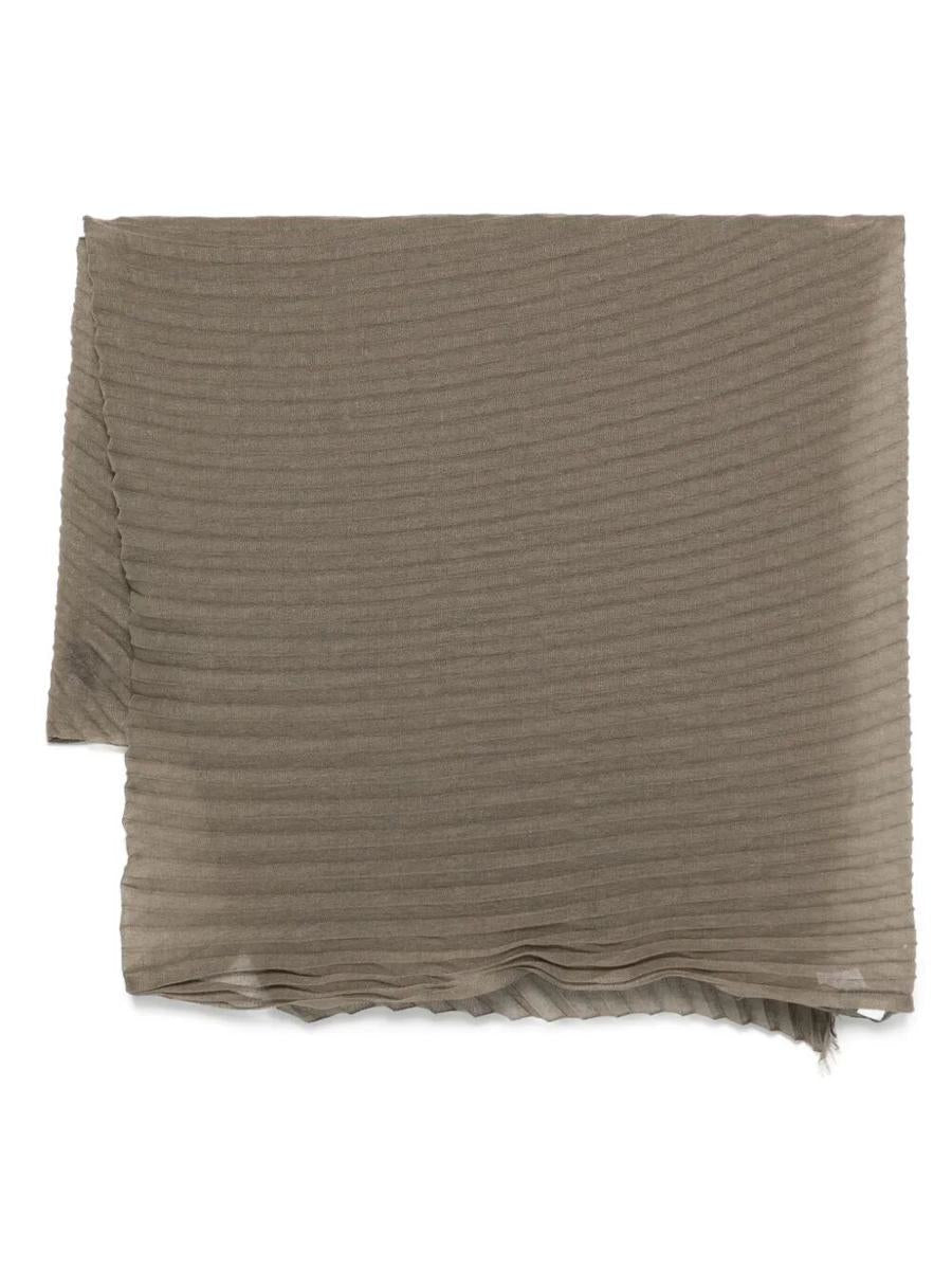Issey Miyake "Pleats" Silkeslen ullstola Accessoarer