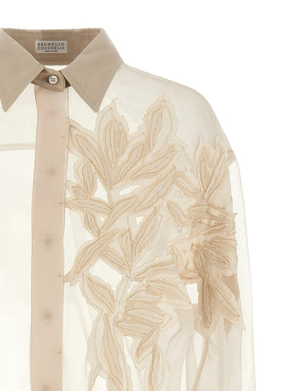 Brunello Cucinelli 'Flora Appliqué' skjorta