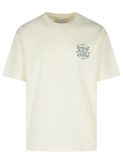 Drôle De Monsieur T-shirt i kräm bomull