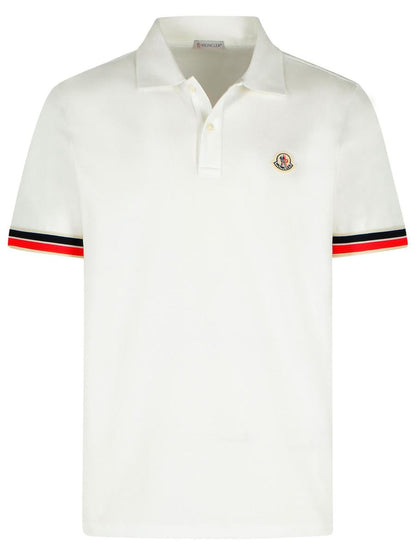 Moncler Vit Bomullspoloskjorta