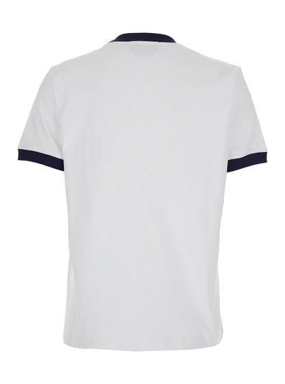 Vit rundhalsad t-shirt med logotyptryck framtill i bomull för kvinnor