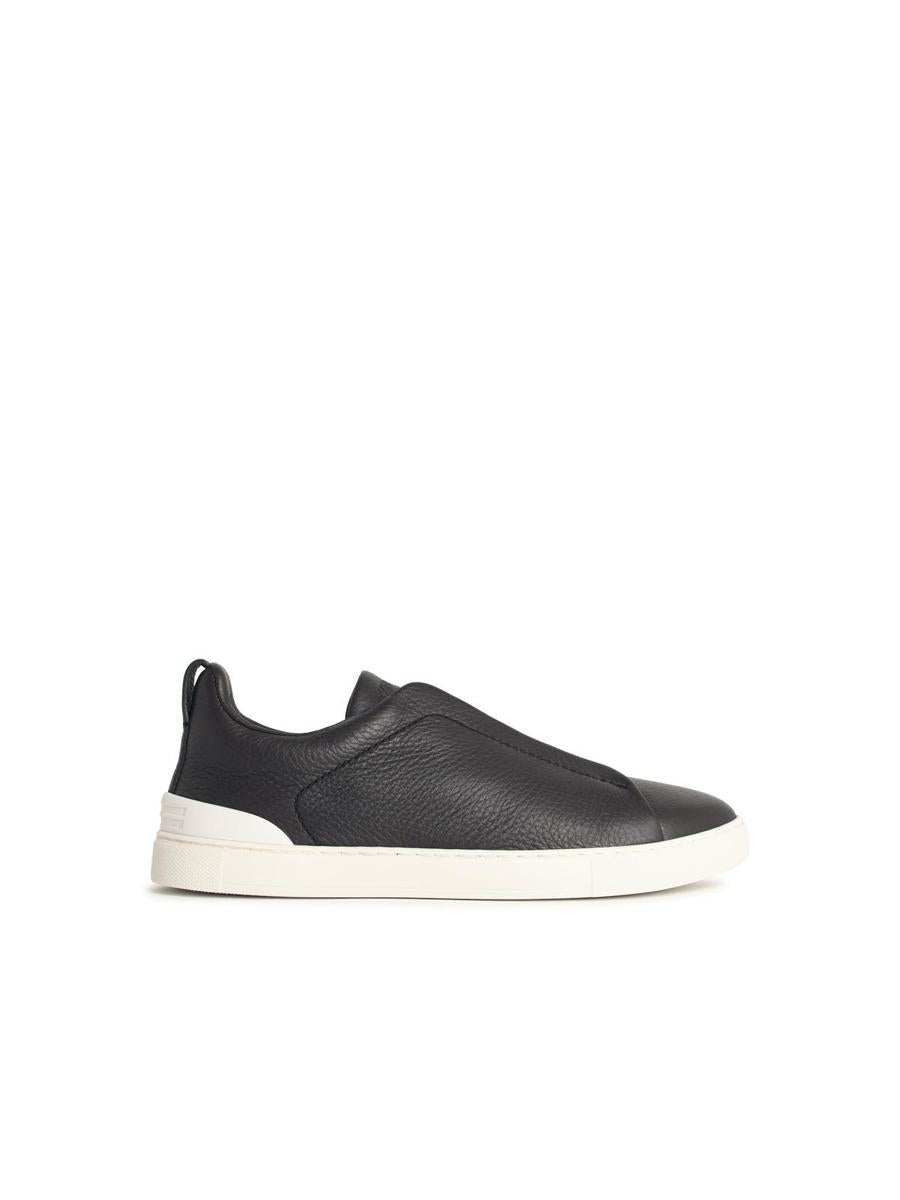 Zegna 'Triple Stitch' bruna lädersneakers