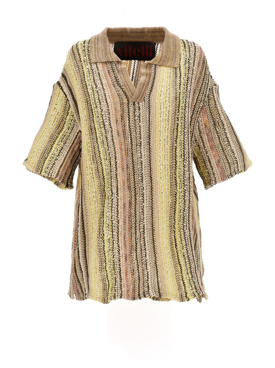 Vitelli Jacquard Stickad Pikétröja
