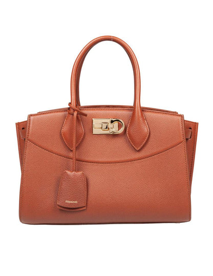 Salvatore Ferragamo hamrad läderhandväska