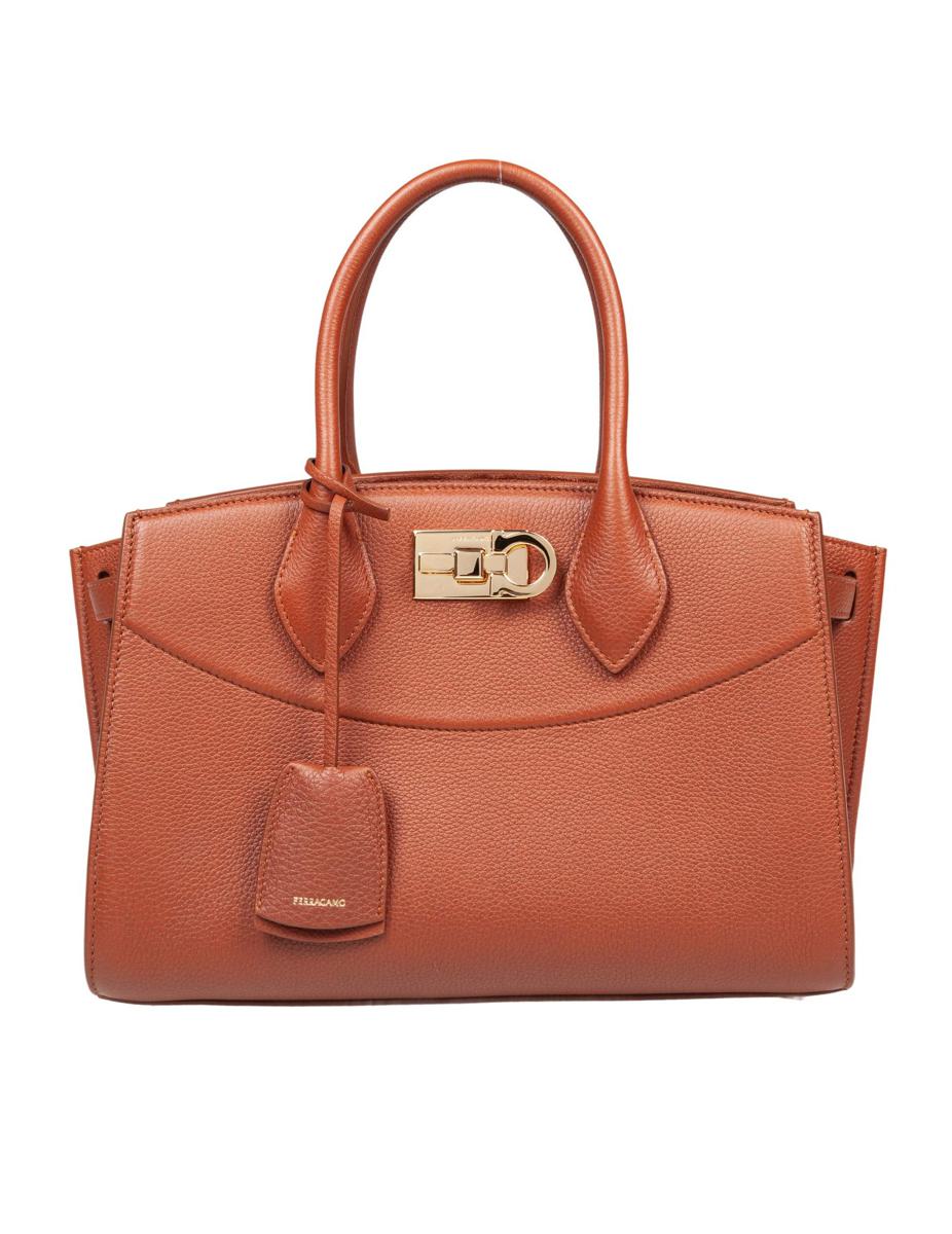 Salvatore Ferragamo hamrad läderhandväska