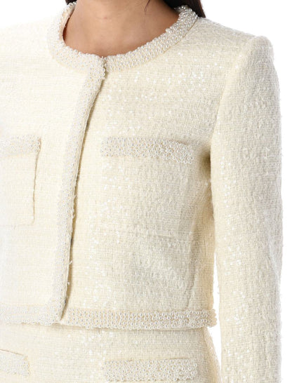 Självporträtt Bouclé Pearl Trim Jacka