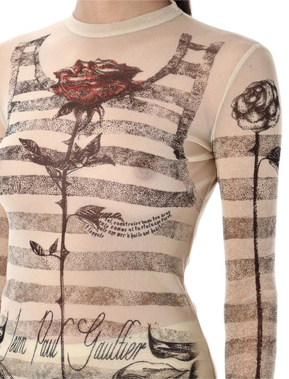 Jean Paul Gaultier Mesh Tatoo Mariner Topp