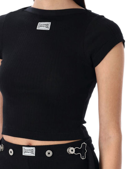 Jean Paul Gaultier T-shirt med vita lappar