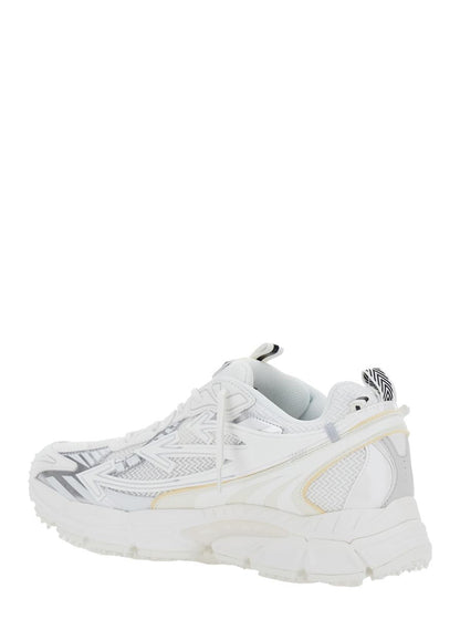 'Ow Be Right' Vita Låga Sneakers Med Dragkedja I Mesh Och Läder Herr