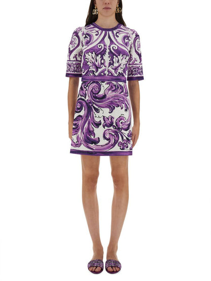 Dolce &amp; Gabbana Majolica Print Mini Klänning