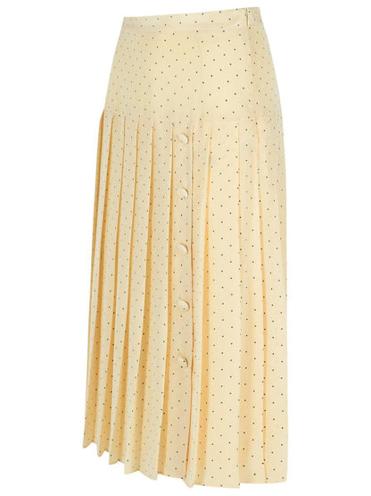 Alessandra Rich Cream Sidenkjol