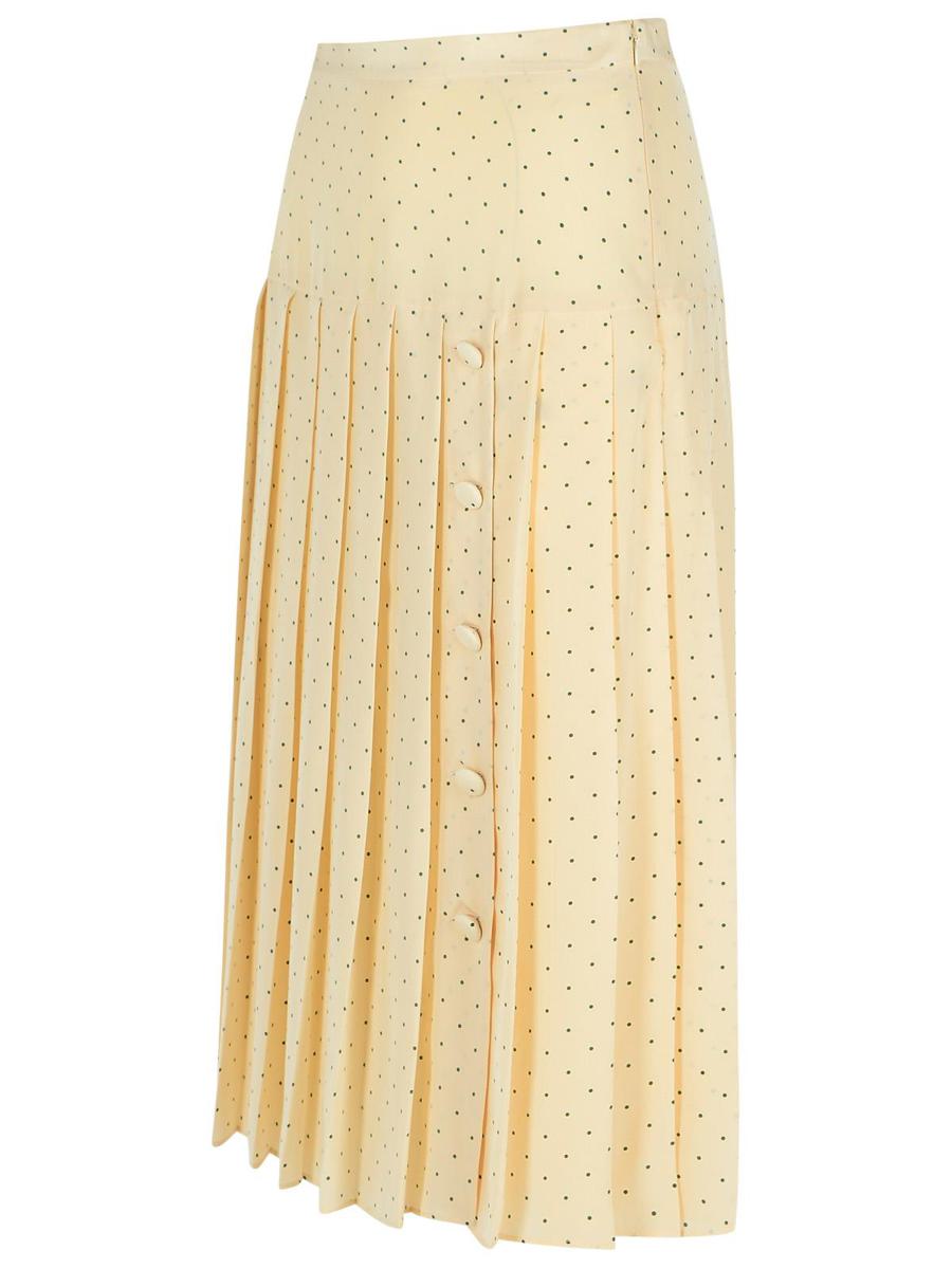 Alessandra Rich Cream Sidenkjol