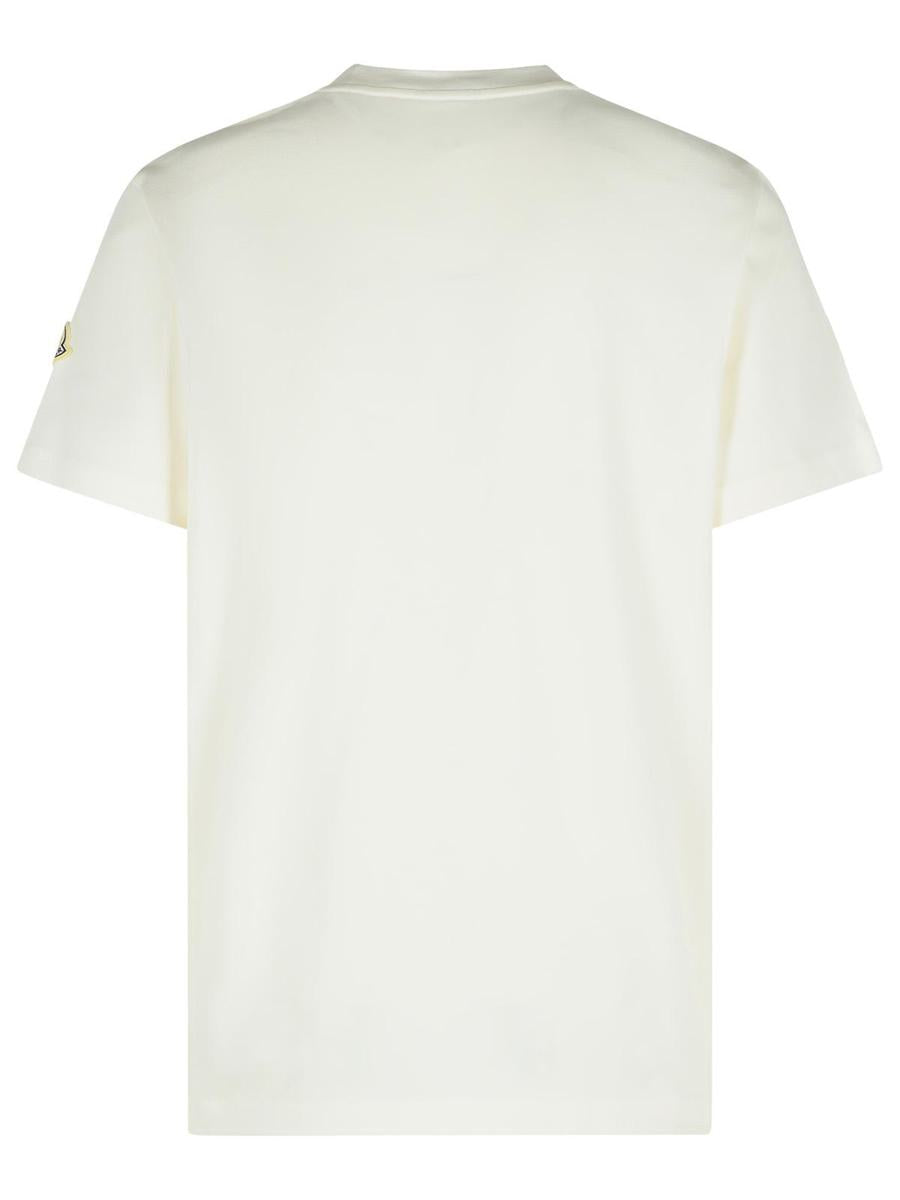 Moncler Vit Bomulls-T-shirt