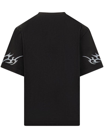 Casablanca Casablanca svart t-shirt med blom- och tribaltryck